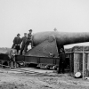 <p>A 15-inch Rodman gun in a temporary emplacement at Battery Rodgers, Alexandria, Virginia, during the Civil War. The same type of artillery was used at Fort Slocum in the 1890s in a similar emplacement (National Archives digital collections).</p>